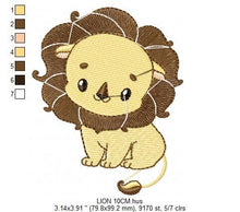 Charger l&#39;image dans la galerie, Lion embroidery designs - Safari embroidery design machine embroidery pattern - Baby boy embroidery file - instant download pes jef hus vip
