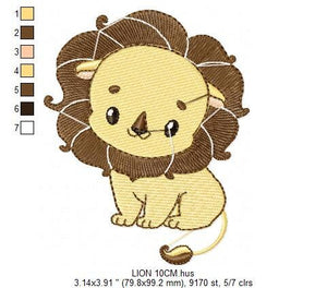 Lion embroidery designs - Safari embroidery design machine embroidery pattern - Baby boy embroidery file - instant download pes jef hus vip