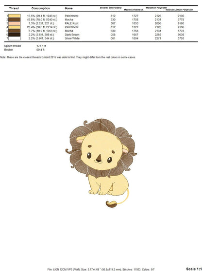 Lion embroidery designs - Safari embroidery design machine embroidery pattern - Baby boy embroidery file - instant download pes jef hus vip Marcia Embroidery
