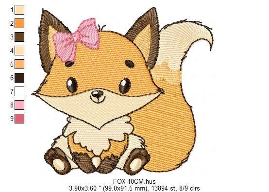 Red Fox embroidery designs - Woodland animals embroidery design machine embroidery pattern - baby girl embroidery file - instant download Marcia Embroidery