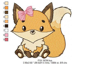 Red Fox embroidery designs - Woodland animals embroidery design machine embroidery pattern - baby girl embroidery file - instant download