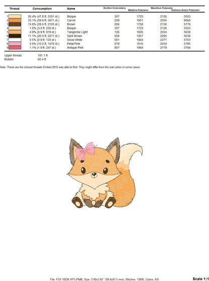 Red Fox embroidery designs - Woodland animals embroidery design machine embroidery pattern - baby girl embroidery file - instant download Marcia Embroidery