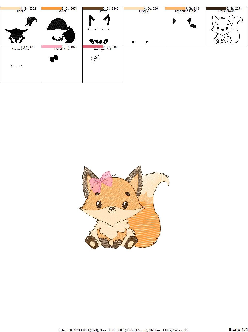 Red Fox embroidery designs - Woodland animals embroidery design machine embroidery pattern - baby girl embroidery file - instant download Marcia Embroidery