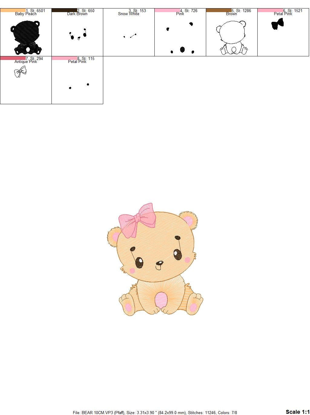 Bear embroidery designs - Teddy embroidery design machine embroidery pattern - Baby Boy embroidery file - instant download pes jef vp3 hus Marcia Embroidery