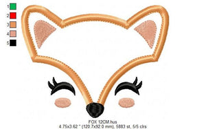 Red Fox embroidery designs - Woodland Fox embroidery design machine embroidery pattern - Animal embroidery - Red fox face applique design