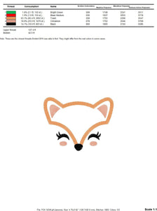 Red Fox embroidery designs - Woodland Fox embroidery design machine embroidery pattern - Animal embroidery - Red fox face applique design