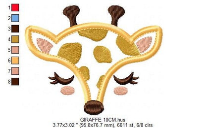 Giraffe Face embroidery design - Wild Safari Animal mask embroidery designs machine embroidery pattern - Giraffe applique - instant download Marcia Embroidery