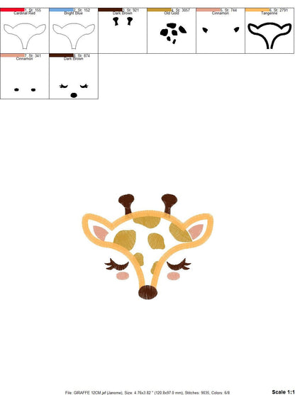 Giraffe Face embroidery design - Wild Safari Animal mask embroidery designs machine embroidery pattern - Giraffe applique - instant download Marcia Embroidery