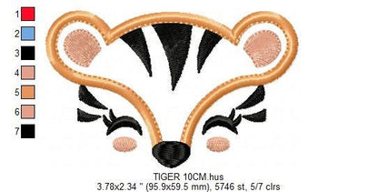 Tiger Face Mask embroidery design - Wild Animal embroidery designs machine embroidery pattern - Tiger applique design - instant download pes
