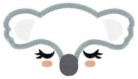 Koala embroidery design - Animal Face embroidery designs machine embroidery pattern - koala applique design - baby newborn boy kids pes jef Marcia Embroidery