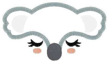 Koala embroidery design - Animal Face embroidery designs machine embroidery pattern - koala applique design - baby newborn boy kids pes jef Marcia Embroidery