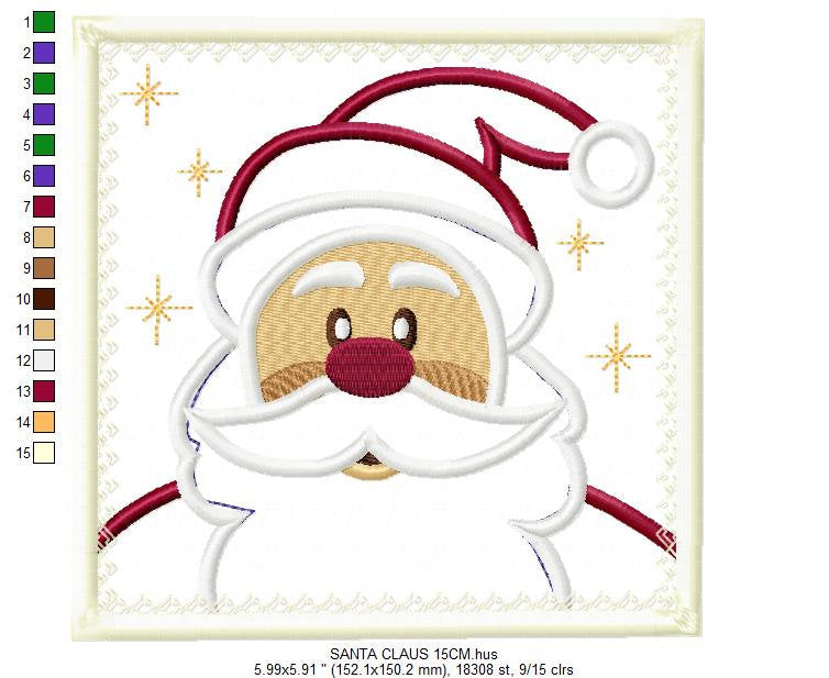 Santa Claus embroidery designs - Xmas embroidery design machine embroidery pattern - Christmas embroidery file - instant download applique