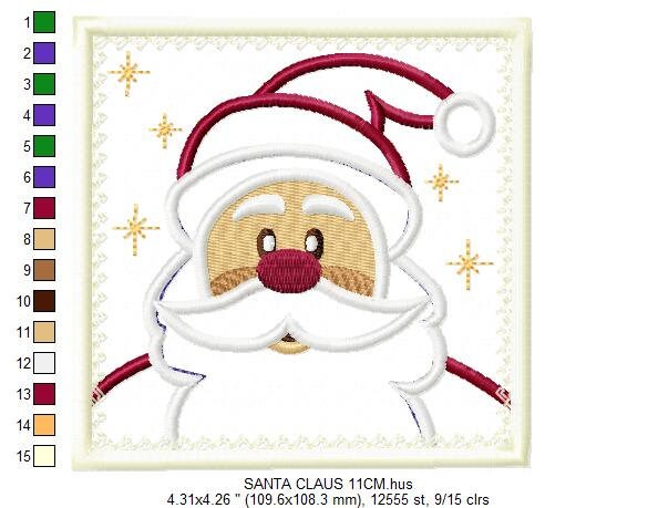 Santa Claus embroidery designs - Xmas embroidery design machine embroidery pattern - Christmas embroidery file - instant download applique