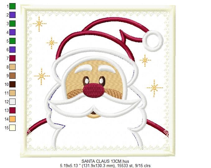 Santa Claus embroidery designs - Xmas embroidery design machine embroidery pattern - Christmas embroidery file - instant download applique