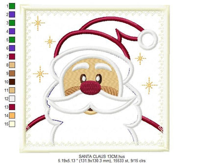 Santa Claus embroidery designs - Xmas embroidery design machine embroidery pattern - Christmas embroidery file - instant download applique