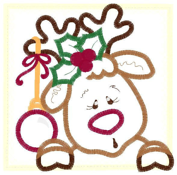 Christmas Rudolf Reindeer Embroidery Design - Xmas embroidery designs machine embroidery pattern - Holiday embroidery file instant download