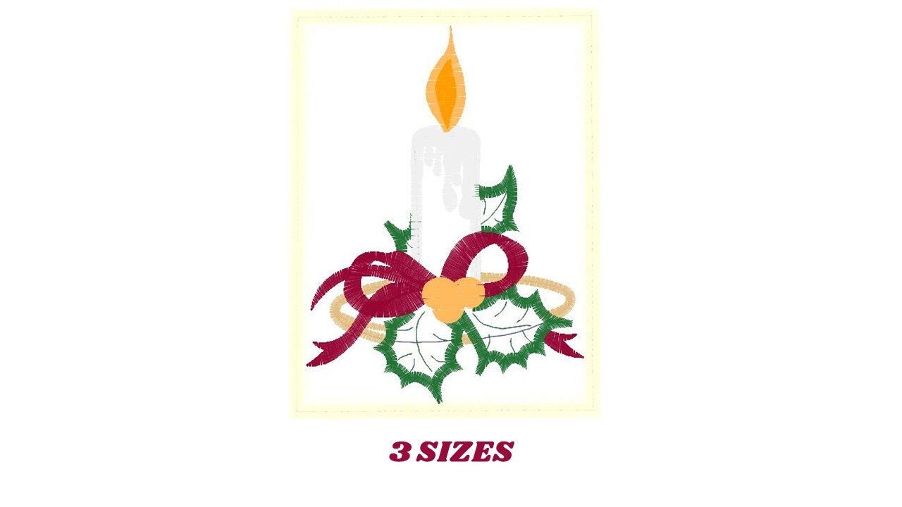 Candle embroidery designs - Christmas Decoration embroidery design machine embroidery pattern - Christmas embroidery file Bell embroidery Marcia Embroidery
