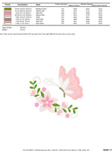 Load image into Gallery viewer, Butterfly embroidery design - Delicate Flowers embroidery designs machine embroidery pattern - Towel embroidery file - instant download pes
