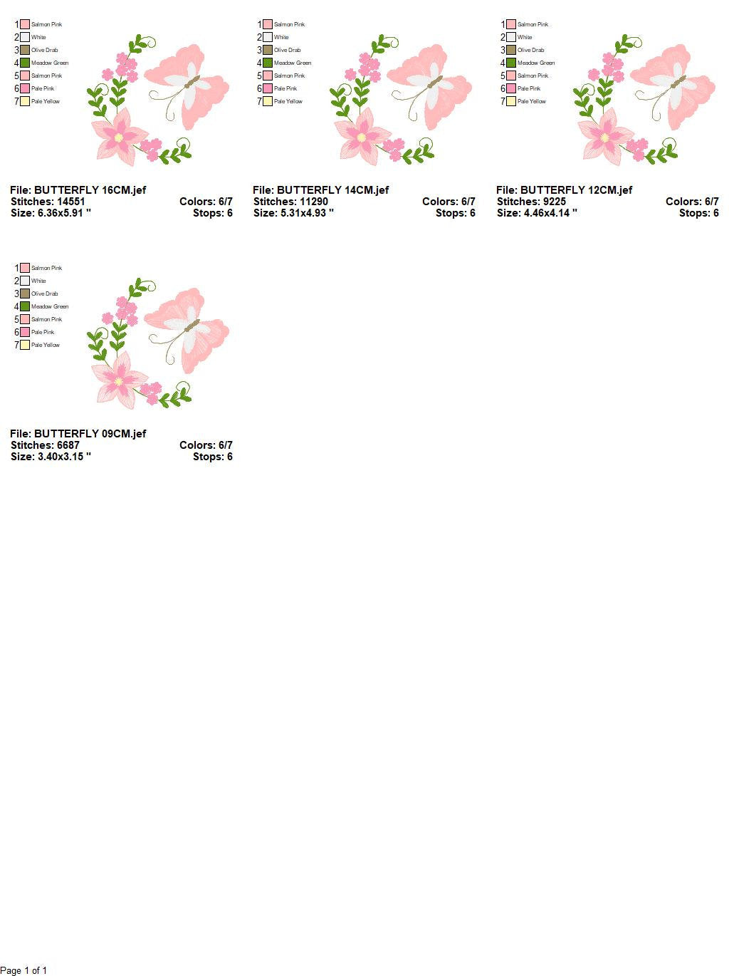 Butterfly corner embroidery design - Delicate Flowers embroidery designs machine embroidery pattern - Tea towel embroidery file - download Marcia Embroidery