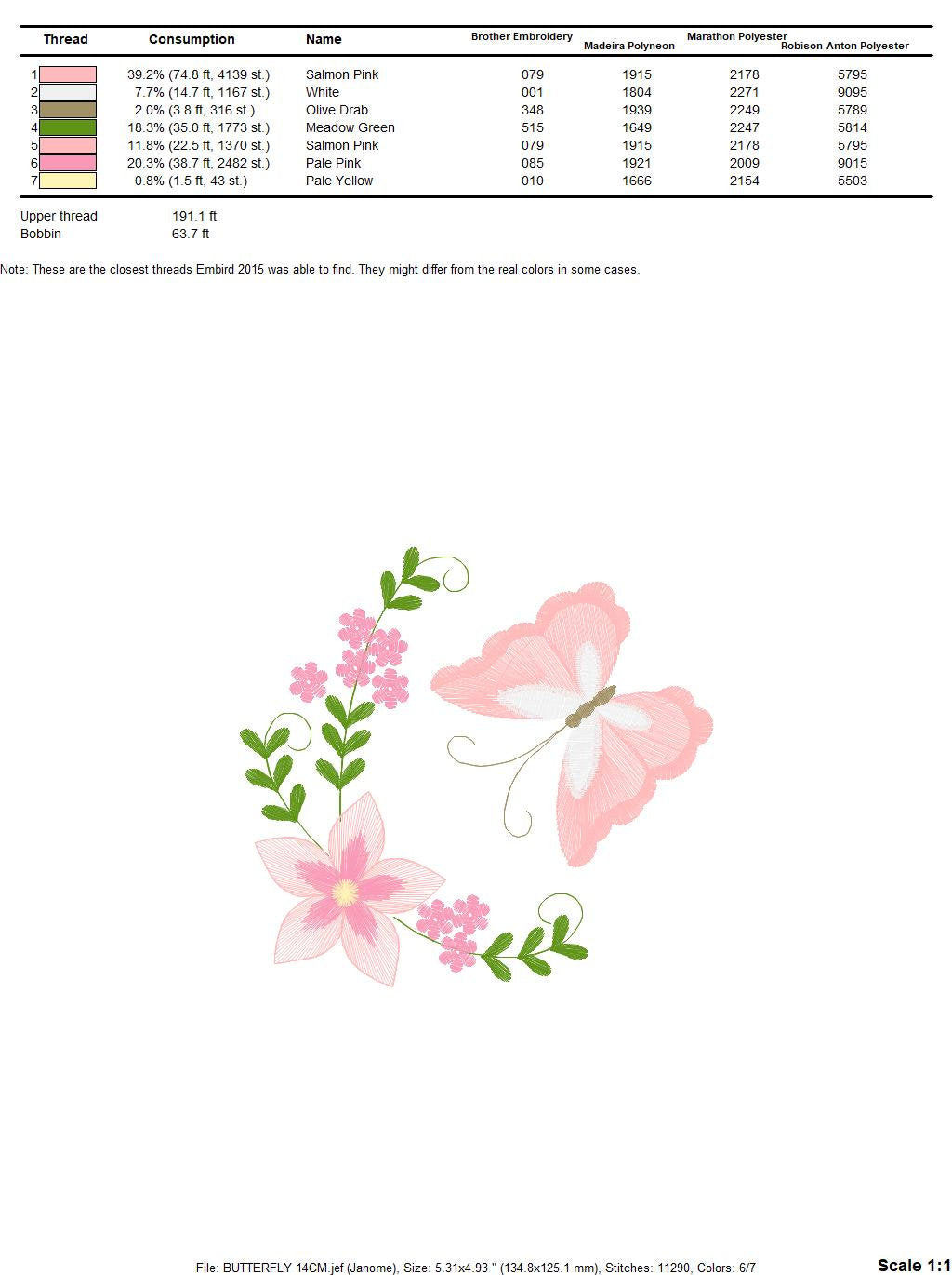 Butterfly corner embroidery design - Delicate Flowers embroidery designs machine embroidery pattern - Tea towel embroidery file - download Marcia Embroidery