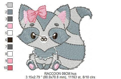 Raccoon embroidery designs - Animal embroidery design machine embroidery pattern - woodland embroidery file - Baby girl embroidery download Marcia Embroidery