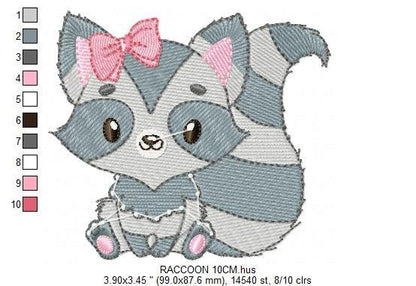 Raccoon embroidery designs - Animal embroidery design machine embroidery pattern - woodland embroidery file - Baby girl embroidery download Marcia Embroidery