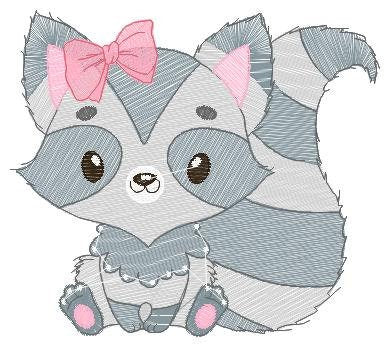 Raccoon embroidery designs - Animal embroidery design machine embroidery pattern - woodland embroidery file - Baby girl embroidery download Marcia Embroidery