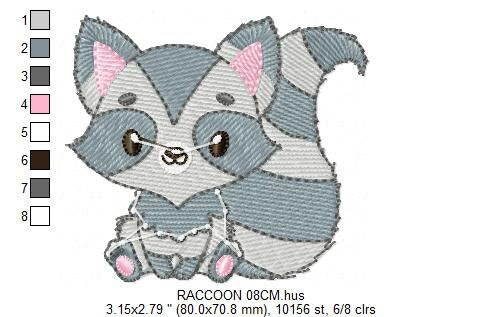 Raccoon embroidery designs - Animal embroidery design machine embroidery pattern - woodland embroidery file - Baby boy embroidery download Marcia Embroidery