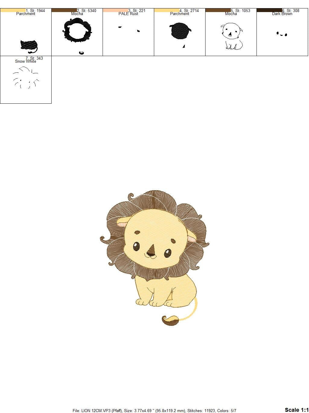 Lion embroidery designs - Safari embroidery design machine embroidery pattern - Baby boy embroidery file - instant download pes jef hus vip Marcia Embroidery