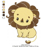 Laden Sie das Bild in den Galerie-Viewer, Lion embroidery designs - Safari embroidery design machine embroidery pattern - Baby boy embroidery file - instant download pes jef hus vip
