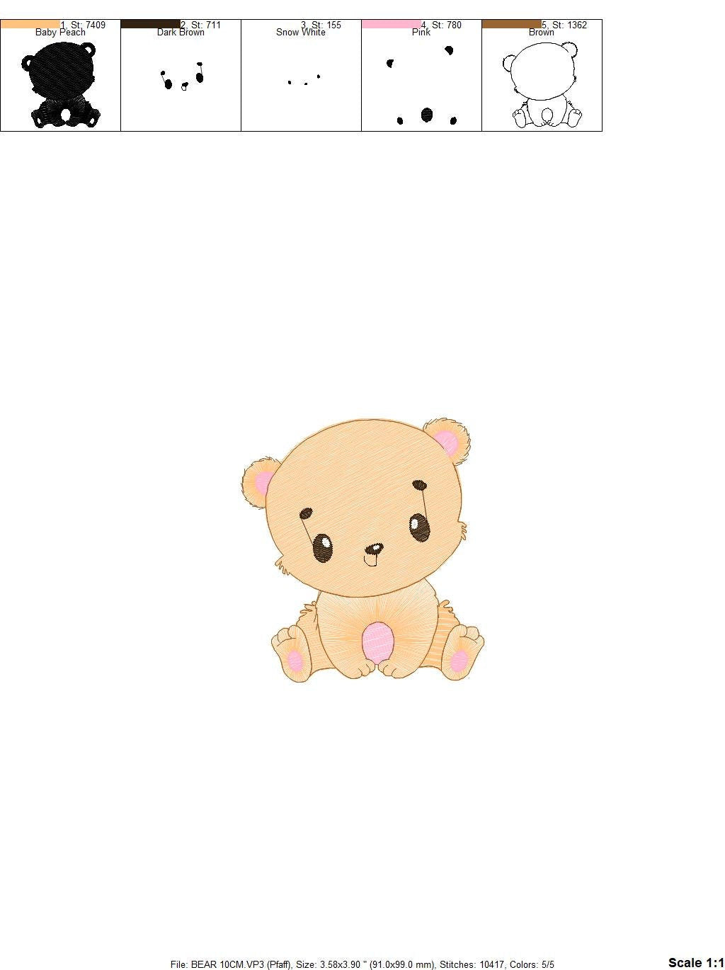 Sweet Bear embroidery designs - Teddy embroidery design machine embroidery pattern - Baby Boy embroidery file - instant download pes jef vp3 Marcia Embroidery