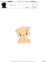 Cargar imagen en el visor de la galería, Sweet Bear embroidery designs - Teddy embroidery design machine embroidery pattern - Baby Boy embroidery file - instant download pes jef vp3
