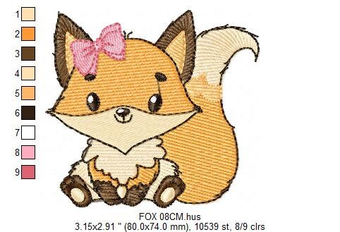 Red Fox embroidery designs - Woodland animals embroidery design machine embroidery pattern - baby girl embroidery file - instant download Marcia Embroidery