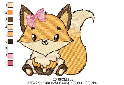 Red Fox embroidery designs - Woodland animals embroidery design machine embroidery pattern - baby girl embroidery file - instant download Marcia Embroidery