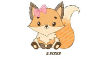 Load image into Gallery viewer, Red Fox embroidery designs - Woodland animals embroidery design machine embroidery pattern - baby girl embroidery file - instant download
