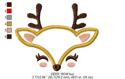Deer embroidery design - Deer face embroidery designs machine embroidery pattern - Animal embroidery file - baby girl embroidery file boy Marcia Embroidery