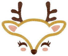 Load image into Gallery viewer, Deer embroidery design - Deer face embroidery designs machine embroidery pattern - Animal embroidery file - baby girl embroidery file boy
