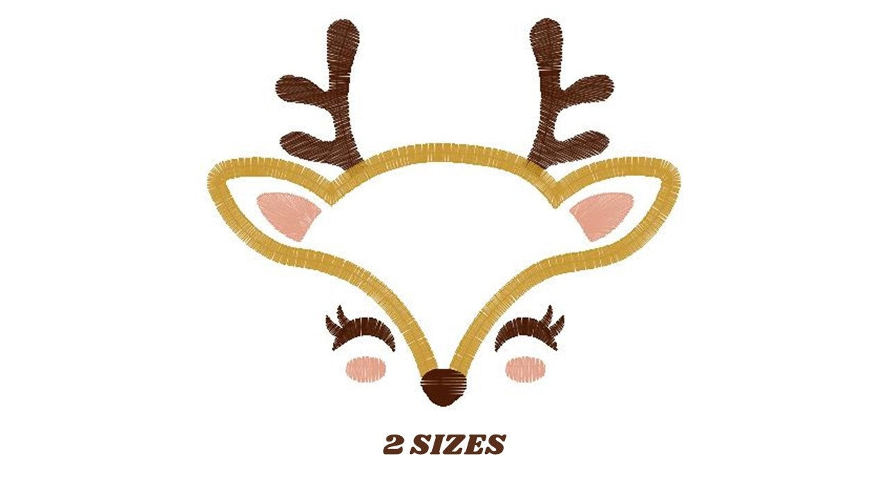 Deer embroidery design - Deer face embroidery designs machine embroidery pattern - Animal embroidery file - baby girl embroidery file boy Marcia Embroidery