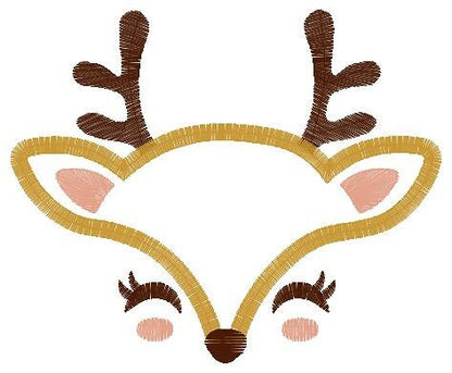 Deer embroidery design - Deer face embroidery designs machine embroidery pattern - Animal embroidery file - baby girl embroidery file boy Marcia Embroidery