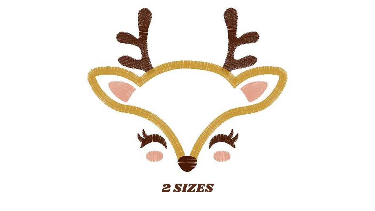 Deer embroidery design - Deer face embroidery designs machine embroidery pattern - Animal embroidery file - baby girl embroidery file boy Marcia Embroidery