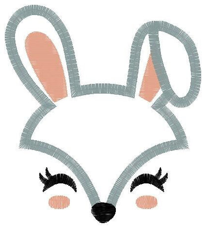 Bunny Face embroidery design - Animal Mask Rabbit embroidery designs machine embroidery pattern - Rabbit face applique - instant download Marcia Embroidery