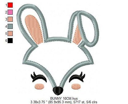 Bunny Face embroidery design - Animal Mask Rabbit embroidery designs machine embroidery pattern - Rabbit face applique - instant download Marcia Embroidery