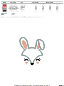 Bunny Face embroidery design - Animal Mask Rabbit embroidery designs machine embroidery pattern - Rabbit face applique - instant download