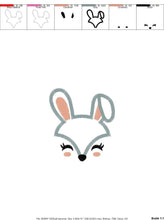 Load image into Gallery viewer, Bunny Face embroidery design - Animal Mask Rabbit embroidery designs machine embroidery pattern - Rabbit face applique - instant download
