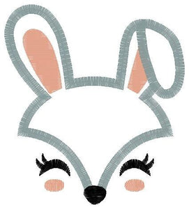 Bunny Face embroidery design - Animal Mask Rabbit embroidery designs machine embroidery pattern - Rabbit face applique - instant download