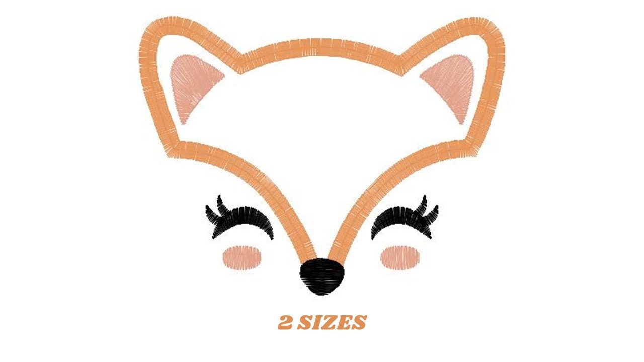 Red Fox embroidery designs - Woodland Fox embroidery design machine embroidery pattern - Animal embroidery - Red fox face applique design
