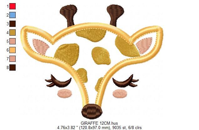 Giraffe Face embroidery design - Wild Safari Animal mask embroidery designs machine embroidery pattern - Giraffe applique - instant download Marcia Embroidery