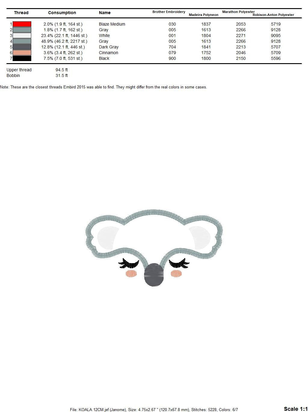 Koala embroidery design - Animal Face embroidery designs machine embroidery pattern - koala applique design - baby newborn boy kids pes jef Marcia Embroidery