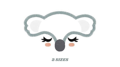 Koala embroidery design - Animal Face embroidery designs machine embroidery pattern - koala applique design - baby newborn boy kids pes jef Marcia Embroidery