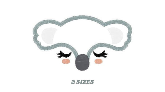 Koala embroidery design - Animal Face embroidery designs machine embroidery pattern - koala applique design - baby newborn boy kids pes jef Marcia Embroidery